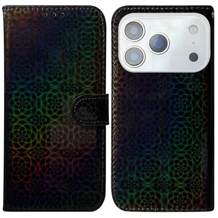 For iPhone 17 Pro Colorful Magnetic Buckle Leather Phone Case(Black)