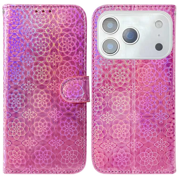 For iPhone 17 Pro Colorful Magnetic Buckle Leather Phone Case(Pink)