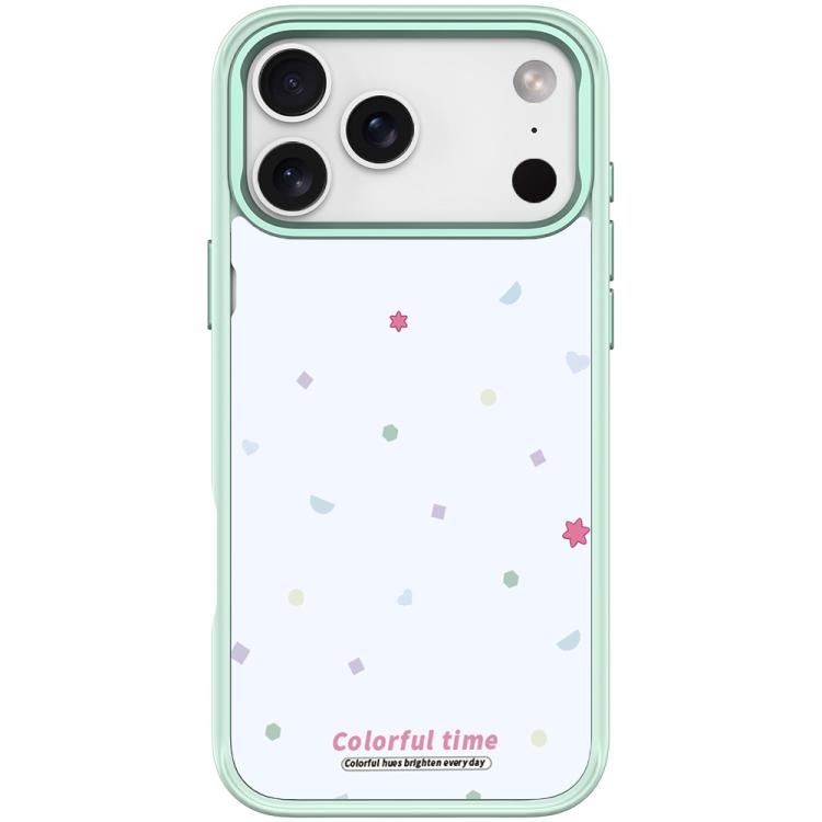 For iPhone 17 Pro Colorful Stars Pattern Magnetic Phone Case(Light Green)