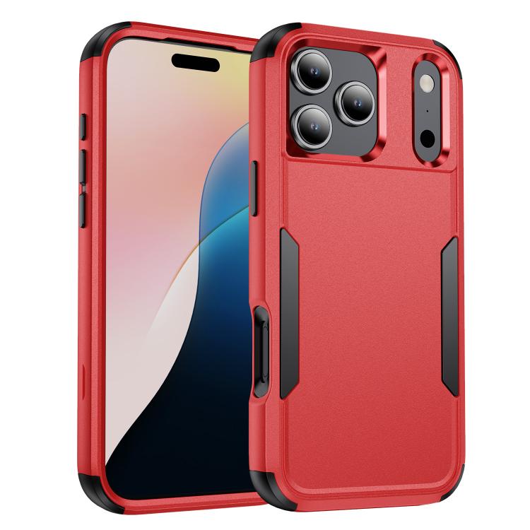 For iPhone 17 Pro Commuter Shockproof TPU + PC Phone Case(Red+Black)
