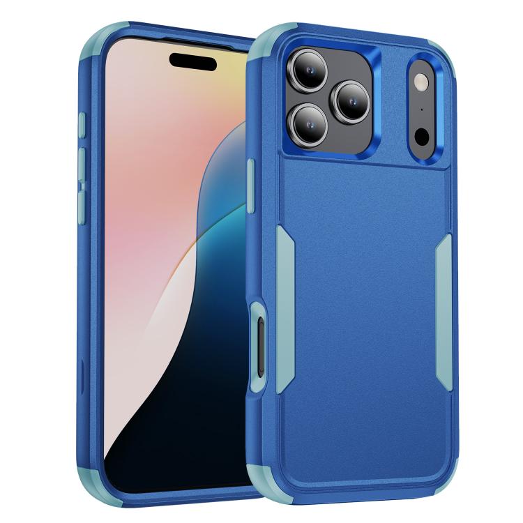 For iPhone 17 Pro Commuter Shockproof TPU + PC Phone Case(Royal Blue+Grey Green)