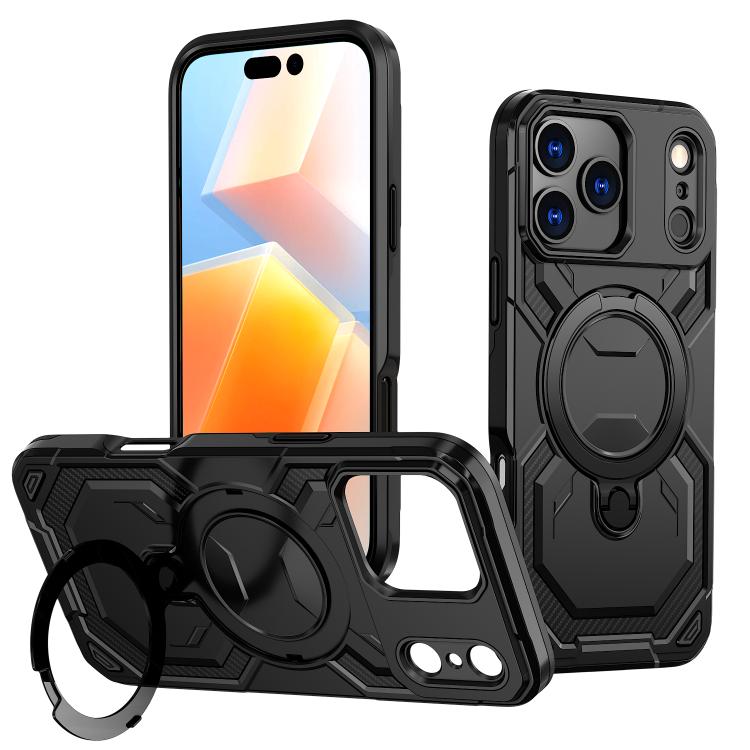 For iPhone 17 Pro Cooling MagSafe Holder Phone Case(Black)