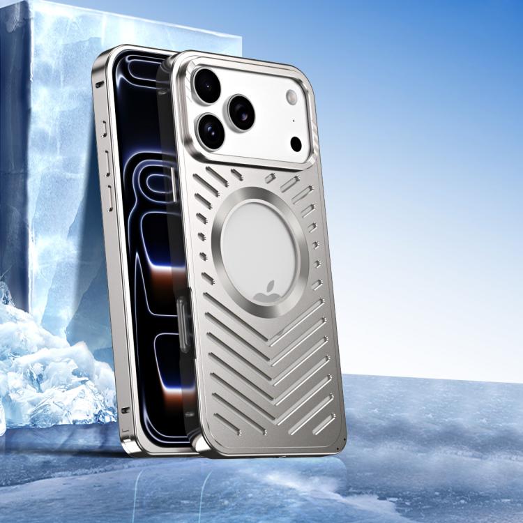 For iPhone 17 Pro Cooling MagSafe Magnetic Metal Phone Case(Titanium)