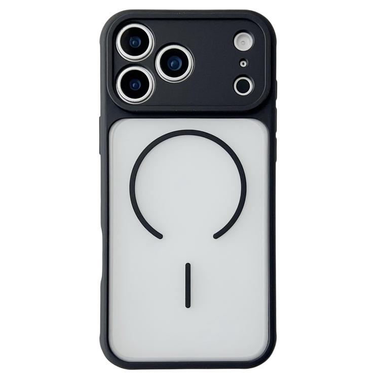 For iPhone 17 Pro Cooling Skin Feel Magnetic Phone Case(Black+Translucent White)