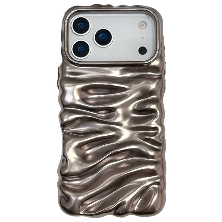 For iPhone 17 Pro Cream Texture Electroplating TPU Full Coverage Phone Case(Matte Brown)