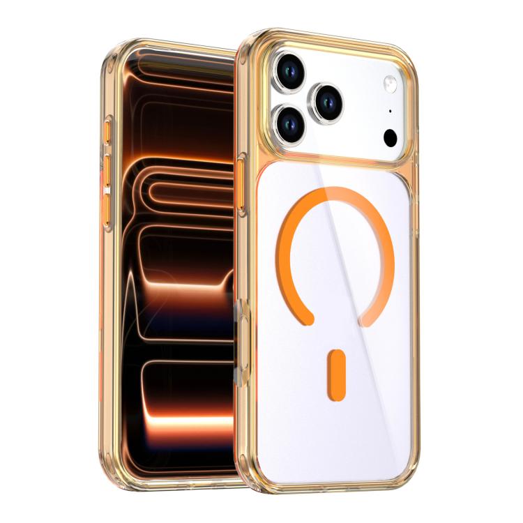 For iPhone 17 Pro Crystal Colorful Magnetic Phone Case(Yellow)