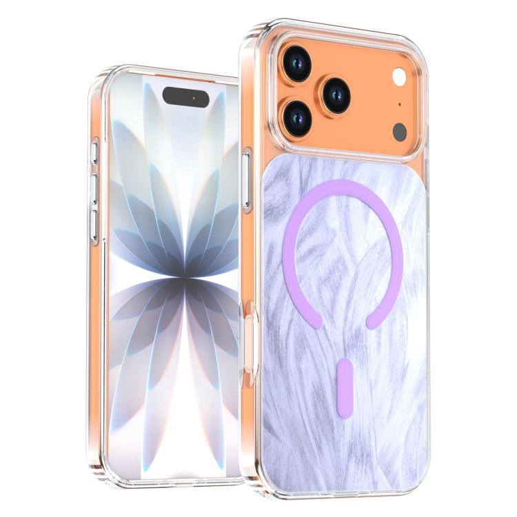 For iPhone 17 Pro Crystal Fox Tail Pattern Magnetic Phone Case(Light Purple)