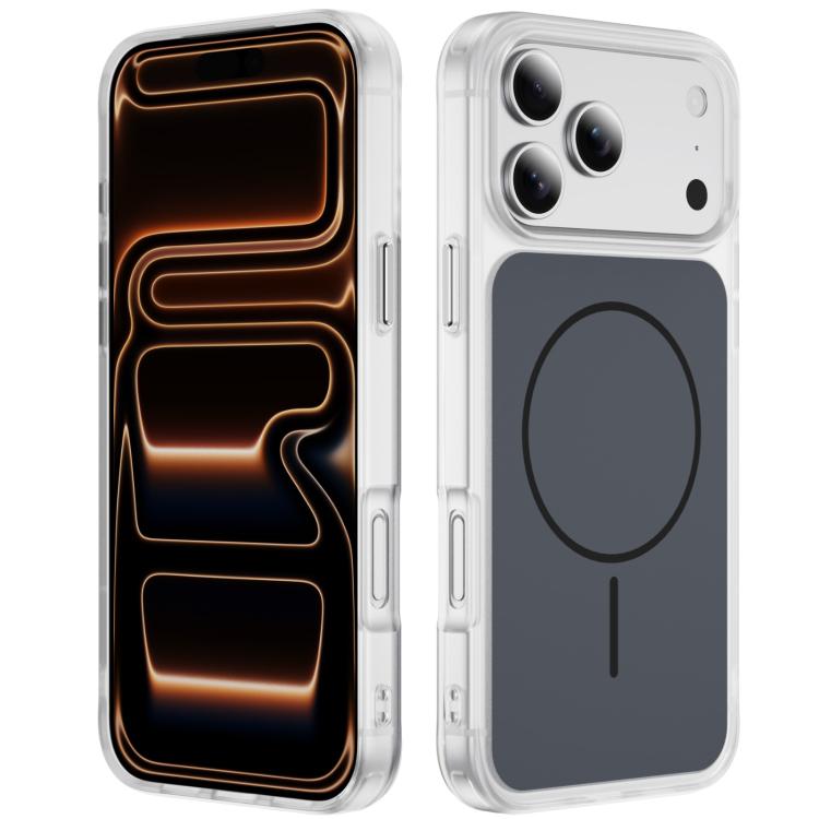 For iPhone 17 Pro Crystal Frosted Skin Feel Magnetic MagSafe Phone Case(Black)