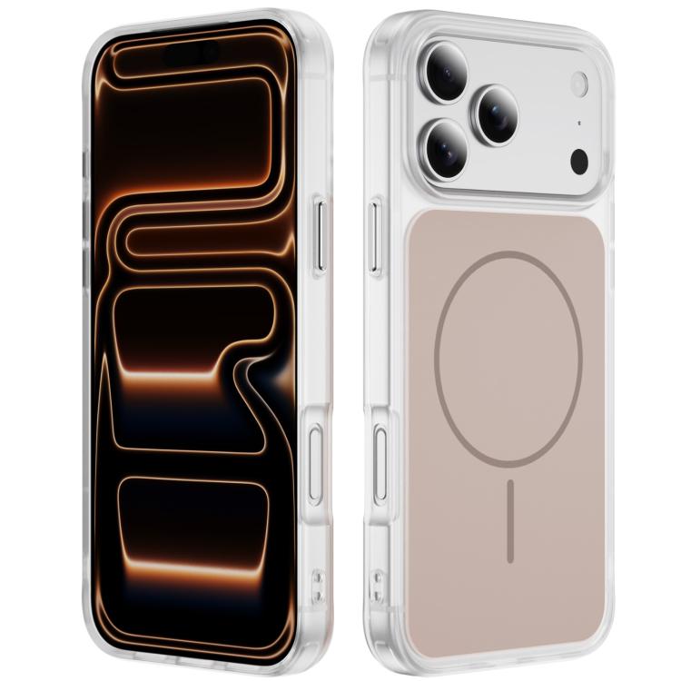 For iPhone 17 Pro Crystal Frosted Skin Feel Magnetic MagSafe Phone Case(Gold)