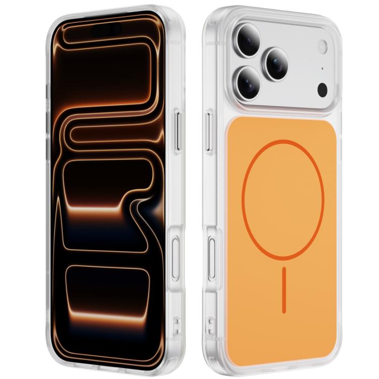 For iPhone 17 Pro Crystal Frosted Skin Feel Magnetic MagSafe Phone Case(Orange)