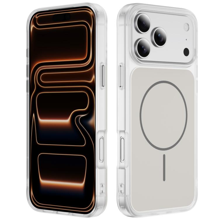 For iPhone 17 Pro Crystal Frosted Skin Feel Magnetic MagSafe Phone Case(White)