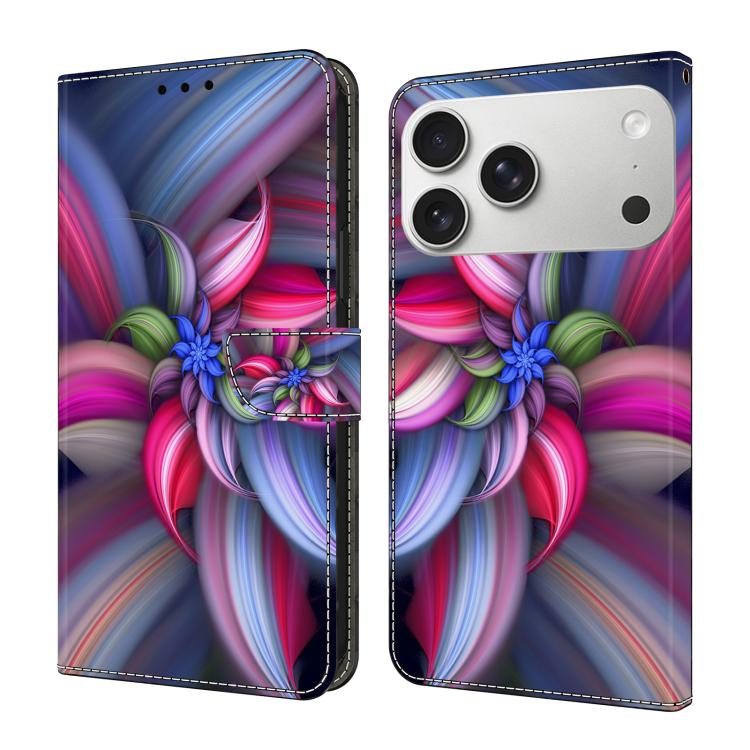 For iPhone 17 Pro Crystal-Like Painted Vegan Leather Phone Case(Dazzling)