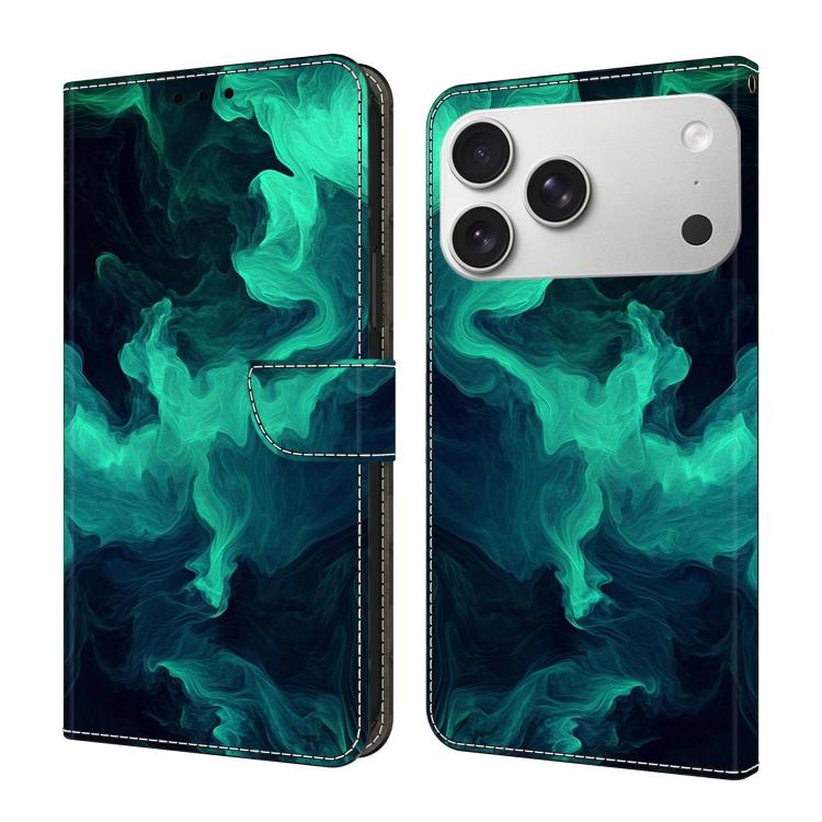 For iPhone 17 Pro Crystal-Like Painted Vegan Leather Phone Case(Smoke)