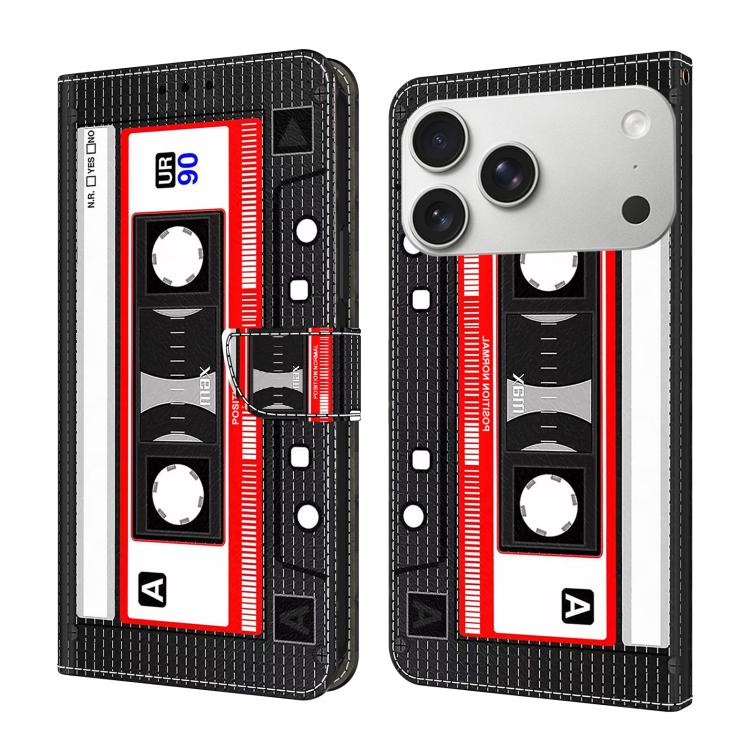 For iPhone 17 Pro Crystal-Like Painted Vegan Leather Phone Case(Tape)