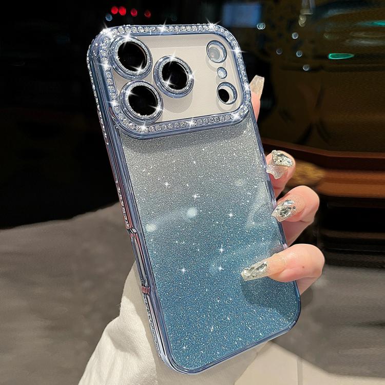For iPhone 17 Pro Diamond Gradient Glitter TPU Phone Case(Gradient Blue)