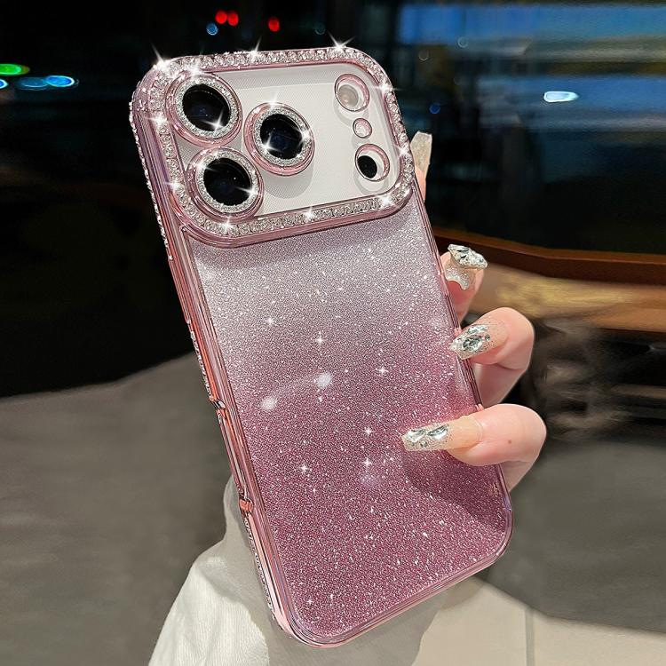 For iPhone 17 Pro Diamond Gradient Glitter TPU Phone Case(Gradient Pink)