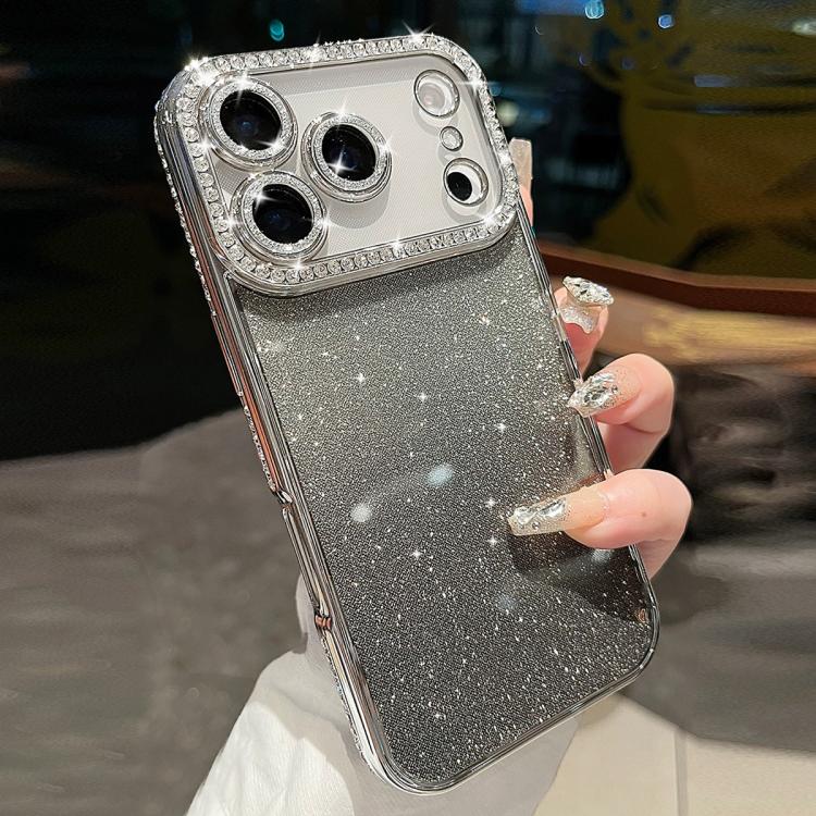 For iPhone 17 Pro Diamond Gradient Glitter TPU Phone Case(Gradient Silver)