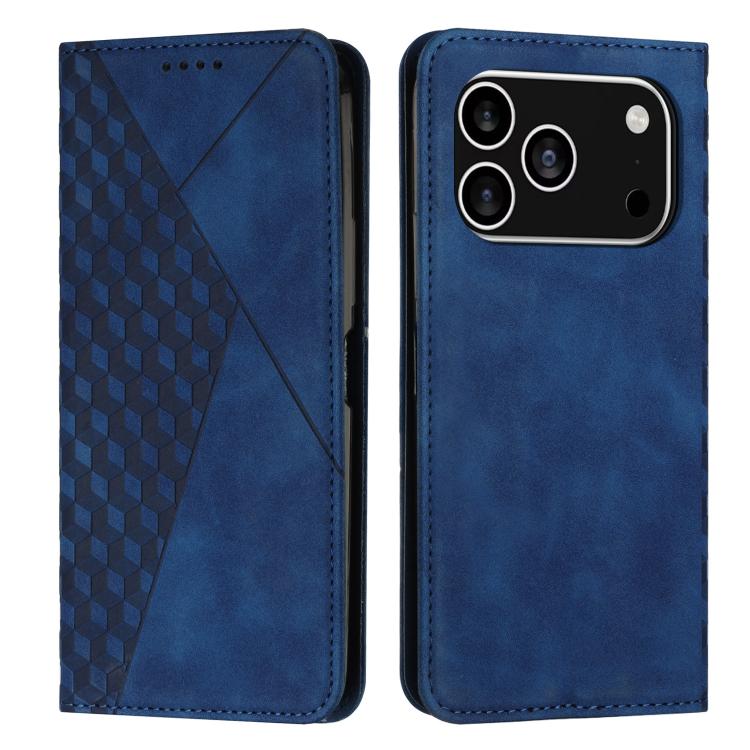 For iPhone 17 Pro Diamond Splicing Skin Feel Magnetic Leather Phone Case(Blue)