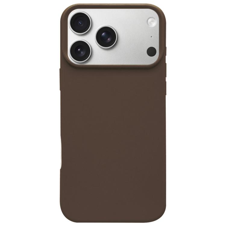 For iPhone 17 Pro Dopamine Simple Imitation Liquid Silicone Phone Case(Brown)