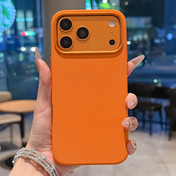 For iPhone 17 Pro Dotted Texture Full Coverage Shockproof Magnetic Phone Case(Orange)