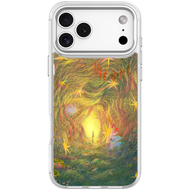 For iPhone 17 Pro Dream Entrance Pattern Magnetic Phone Case(Transparent White)