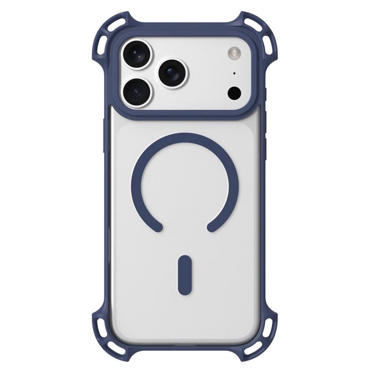 For iPhone 17 Pro Drone-Style Four-Corner Shockproof Acrylic MagSafe Phone Case(Blue)