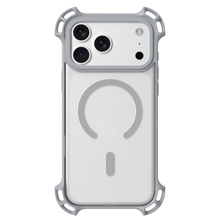 For iPhone 17 Pro Drone-Style Four-Corner Shockproof Acrylic MagSafe Phone Case(Titanium Gray)
