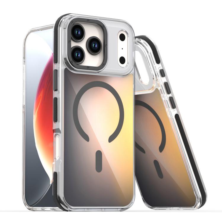 For iPhone 17 Pro Dual-Color Gradient Discolor MagSafe Phone Case(Black)