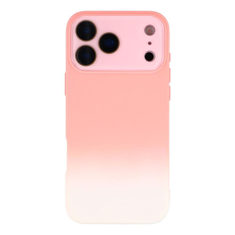 For iPhone 17 Pro Dual-Color Gradient TPU + Fiber Lining Phone Case with Lens Protector(Orange Gradient)