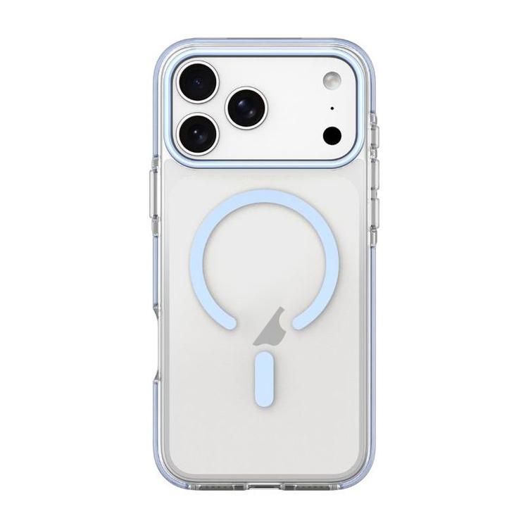 For iPhone 17 Pro Dual-Color PC Hybrid TPU Magnetic Phone Case(Light Blue)