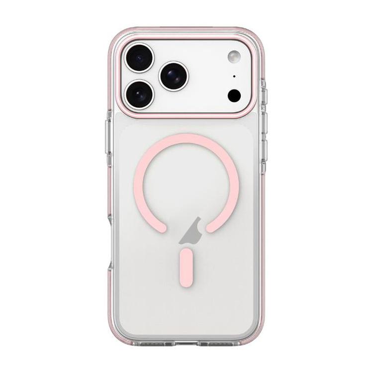 For iPhone 17 Pro Dual-Color PC Hybrid TPU Magnetic Phone Case(Pink)