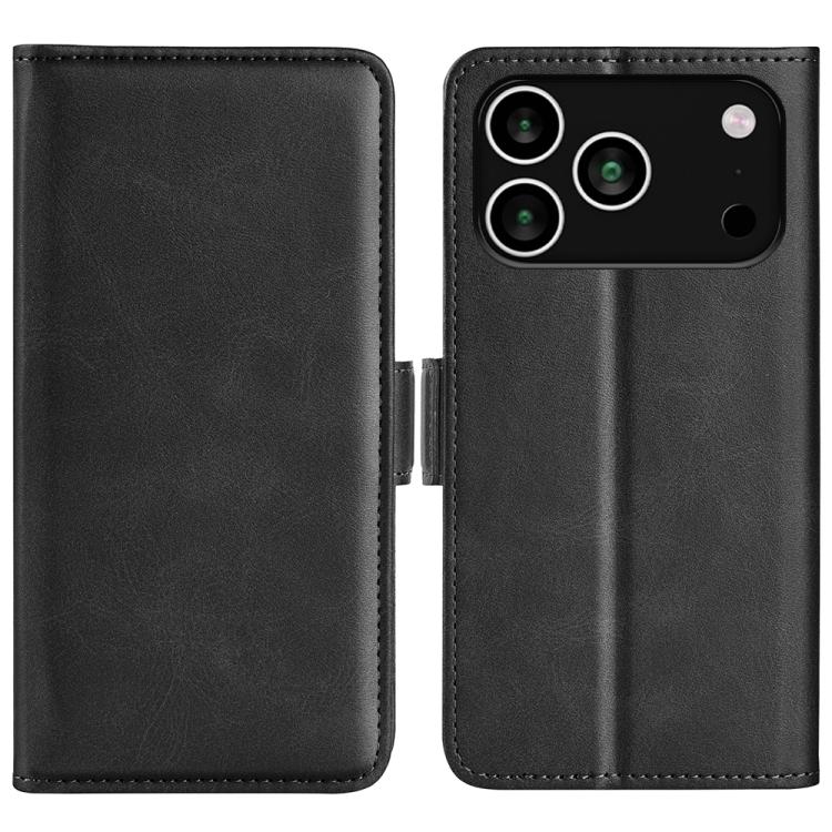 For iPhone 17 Pro Dual-side Magnetic Buckle Horizontal Flip Leather Phone Case(Black)