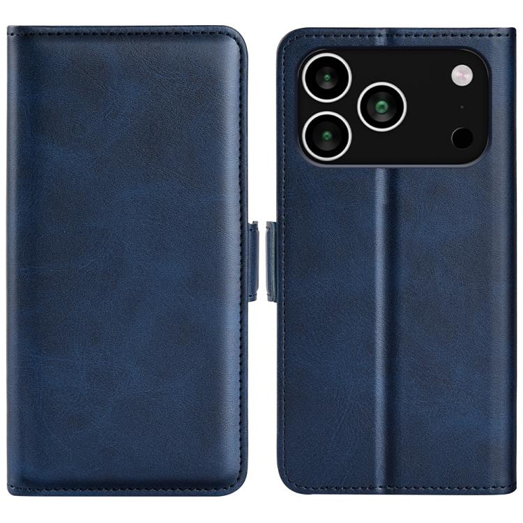 For iPhone 17 Pro Dual-side Magnetic Buckle Horizontal Flip Leather Phone Case(Dark Blue)