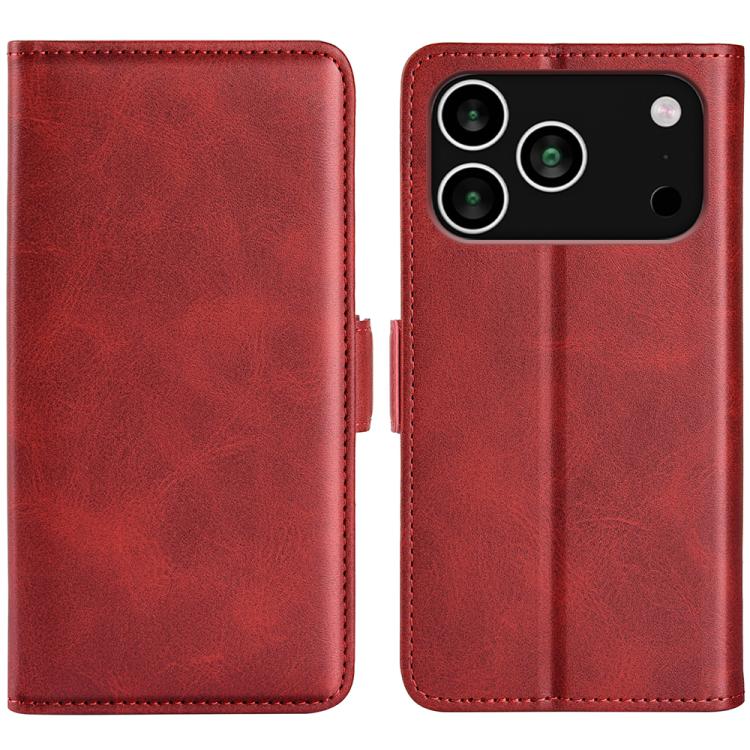 For iPhone 17 Pro Dual-side Magnetic Buckle Horizontal Flip Leather Phone Case(Red)