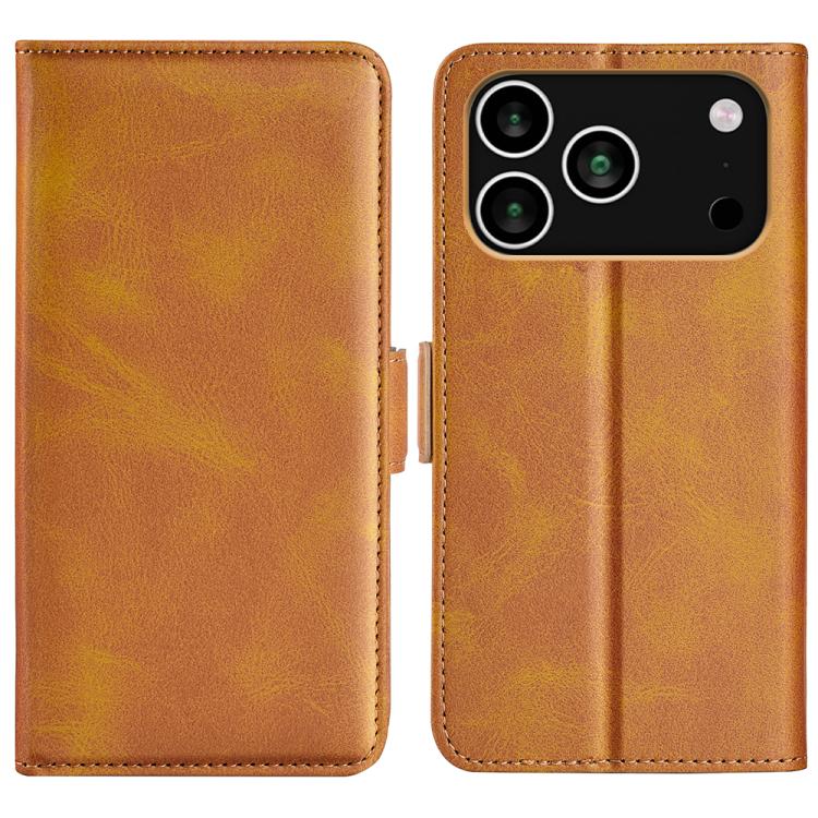 For iPhone 17 Pro Dual-side Magnetic Buckle Horizontal Flip Leather Phone Case(Yellow)
