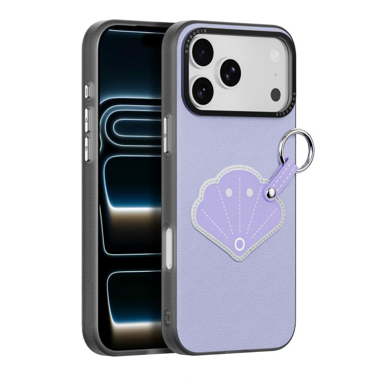 For iPhone 17 Pro DUX DUCIS LUVY Series Phone Case with Finger Ring Buckle(Lilac Purple Seashell)