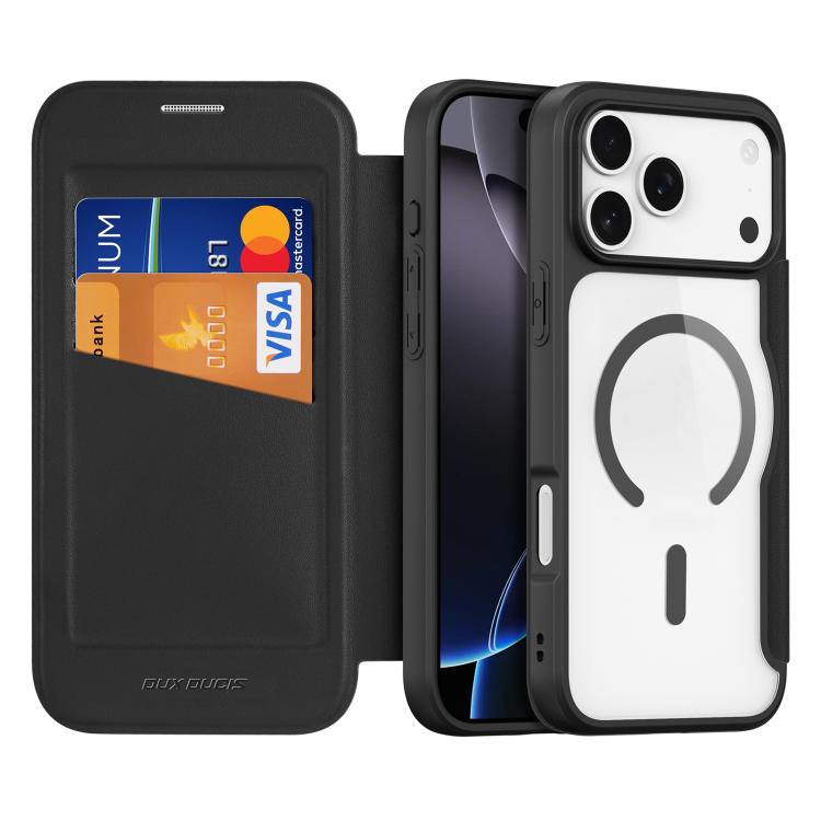For iPhone 17 Pro DUX DUCIS Skin X Pro Series Magsafe PC + TPU Phone Leather Case(Black)