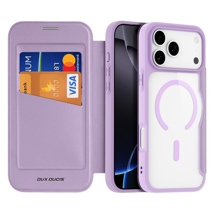 For iPhone 17 Pro DUX DUCIS Skin X Pro Series Magsafe PC + TPU Phone Leather Case(Purple)