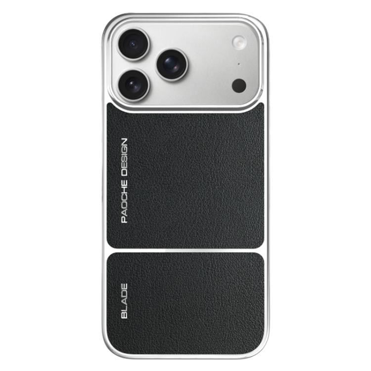 For iPhone 17 Pro Electroplated Magnetic PC Hybrid PU Phone Case(Black)