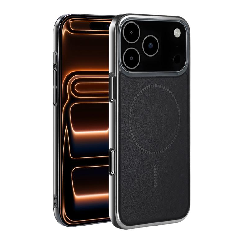 For iPhone 17 Pro Electroplated Magnetic Series Ultra-Thin Shockproof Phone Case(Black)