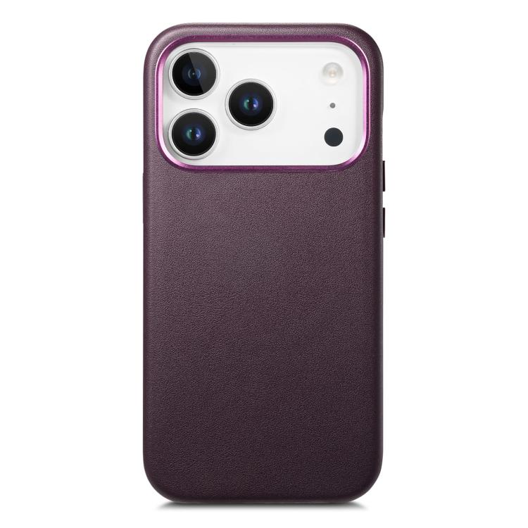 For iPhone 17 Pro Electroplated Metal Button MagSafe Phone Case(Purple)