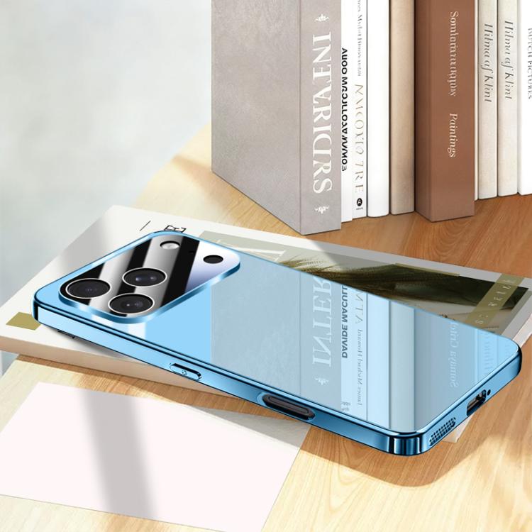 For iPhone 17 Pro Electroplating Ice Crystal Airbag Full Coverage Shockproof Phone Case(Blue)