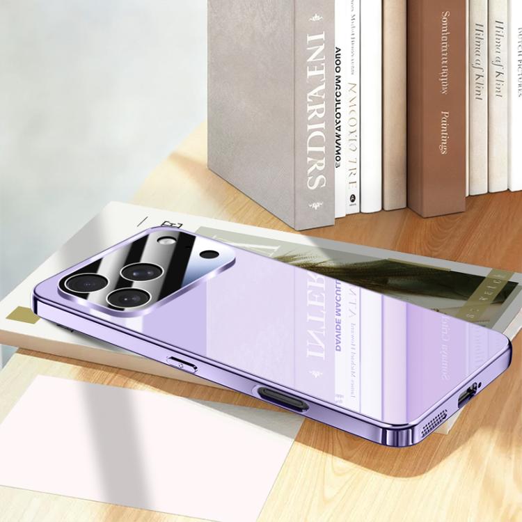For iPhone 17 Pro Electroplating Ice Crystal Airbag Full Coverage Shockproof Phone Case(Purple)