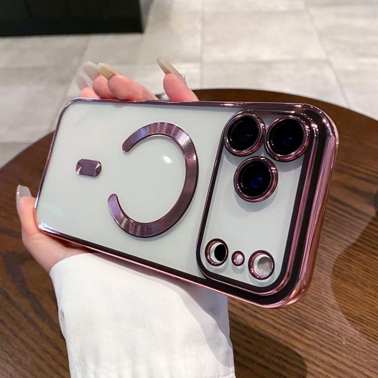 For iPhone 17 Pro Electroplating MagSafe Phone Case(Pink)