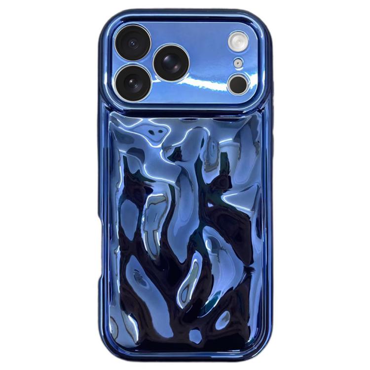 For iPhone 17 Pro Electroplating Meteorite Texture TPU Phone Case(Blue)