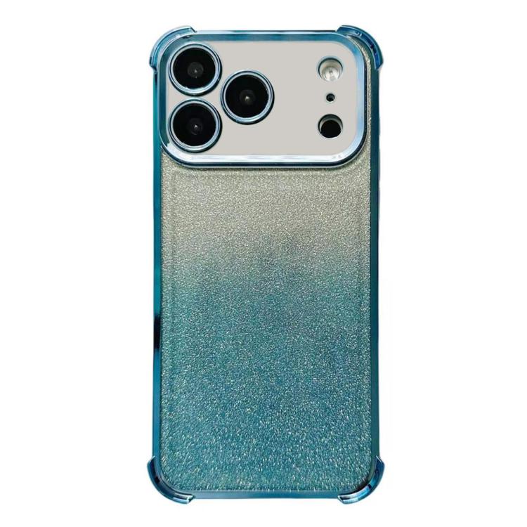 For iPhone 17 Pro Electrpolated Glitter Four-corner Shockproof Space TPU Phone Case(Gradient Blue)