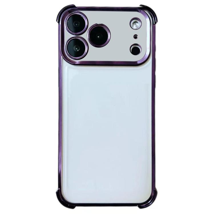 For iPhone 17 Pro Electrpolated Space Four-corner Shockproof TPU Phone Case(Purple)