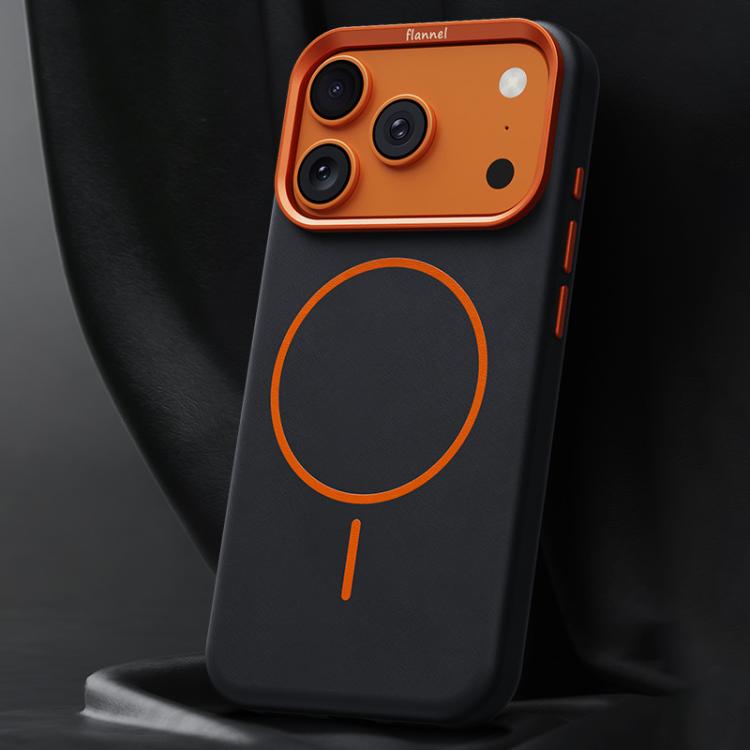 For iPhone 17 Pro Elephant Leather Full Coverage Magnetic Microfiber Leather PC Phone Case(Black)