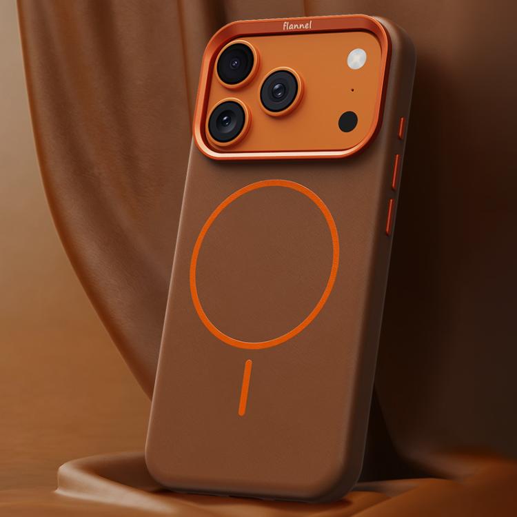 For iPhone 17 Pro Elephant Leather Full Coverage Magnetic Microfiber Leather PC Phone Case(Brown)