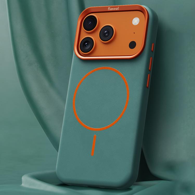 For iPhone 17 Pro Elephant Leather Full Coverage Magnetic Microfiber Leather PC Phone Case(Green)